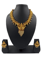 Gold Plated South Indian Lakshmi Devi Temple Necklace Set - Traditional Temple Jewelry Set